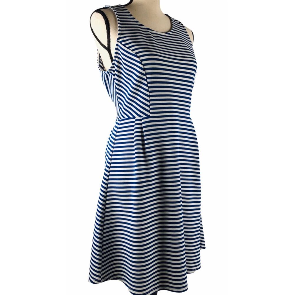 YA Los Angeles blue/white stripped Dress Large
